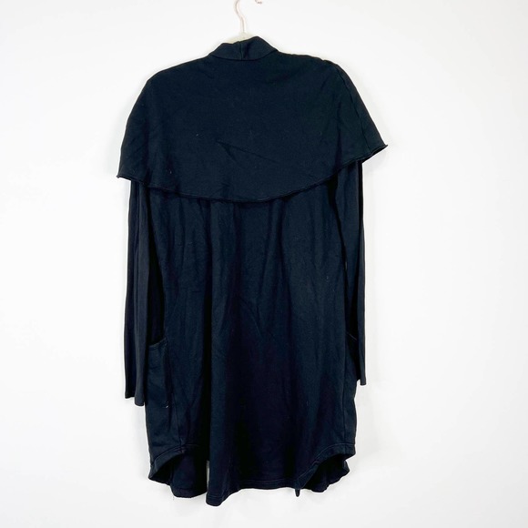 LA Made black cardigan open front sweatshirt ribbed size Medium - Picture 7 of 9